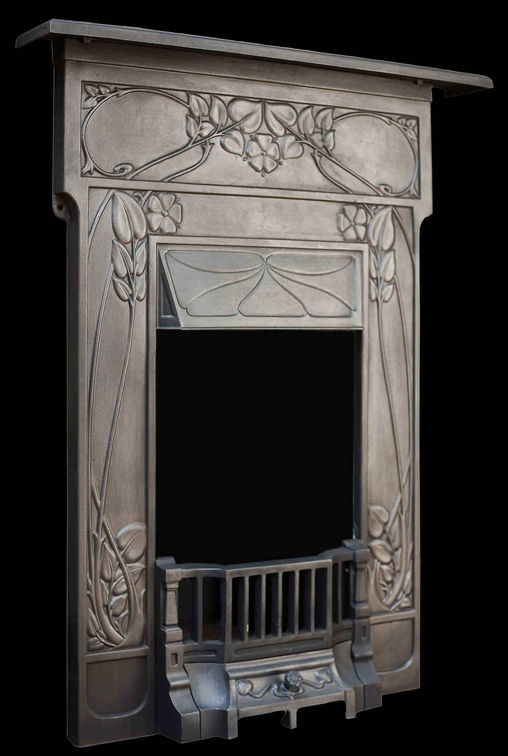 Art Nouveau bedroom cast iron fireplace