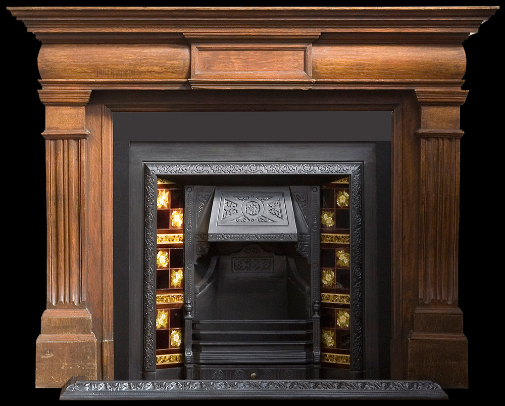 Large Victorian Oak Fire Surround
