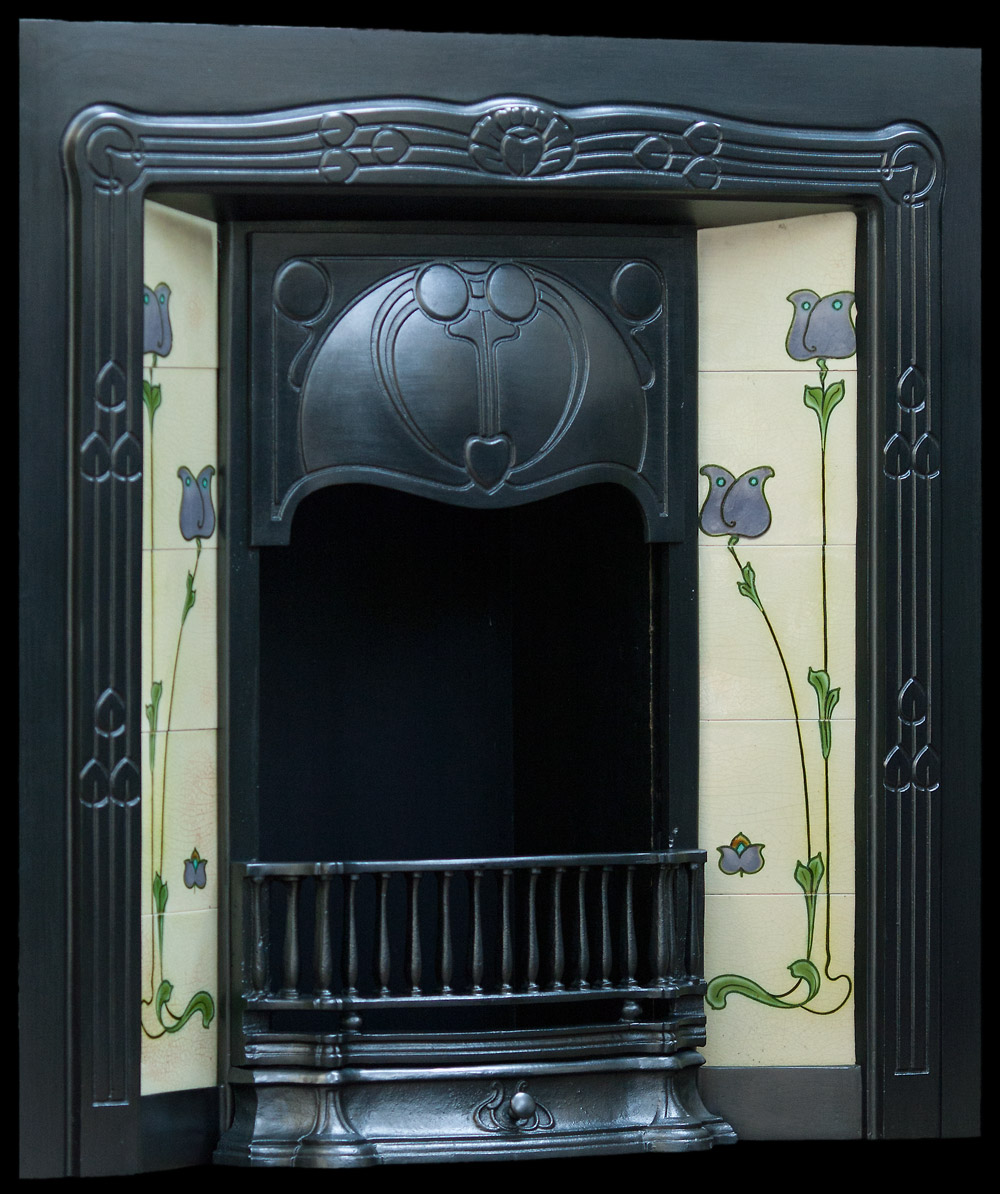 Edwardian Art Nouveau Tiled Grate The Antique Fireplace Restoration